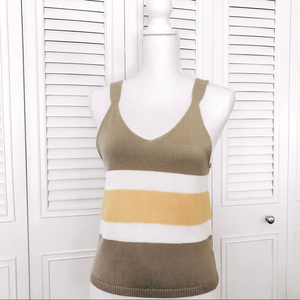 ✨Green & Yellow Color Block Striped Top✨